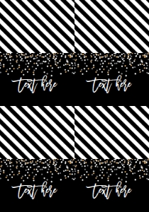 NYE Black Confetti Food Tent Full Page: NYE Drink If Game Black Confetti