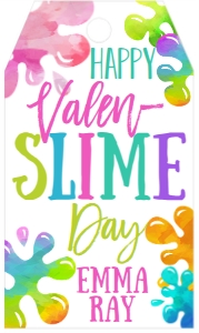 Valentine Happy Slime Day Pink Favor Tag: Valentine Happy Slime Day Pink Favor Tag