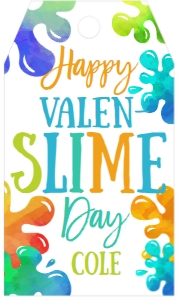 Valentine Happy Slime Day Blue Favor Tag: Valentine Happy Slime Day Blue Favor Tag