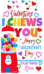 Valentine I Chews You Favor Tag: Valentine I Chews You Favor Tag