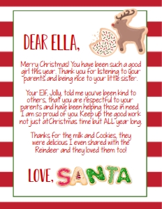 Christmas Santa Cookie Letter Reindeer: Christmas Santa Cookie Letter Reindeer
