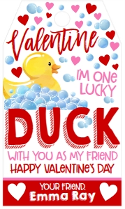 Valentine Lucky Duck Favor Tag: Valentine Lucky Duck Favor Tag