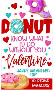 Valentine Donut Know Favor Tag: Valentine Donut Know Favor Tag