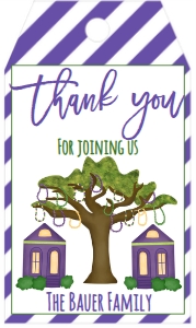 Mardi Gras House Favor Tag: Mardi Gras House Invite