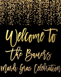 Mardi Gras Black and Gold Welcome Sign: Mardi Gras Glitter Laissez les bon temps rouler