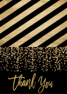 Mardi Gras Black and Gold Thank You: Mardi Gras Glitter Laissez les bon temps rouler
