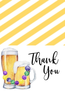 Mardi Gras Beads Brews Thank You: Mardi Gras Engagement Beads Brews