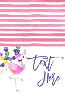 Mardi Gras Flamingle Food Tent: Mardi Gras Flamingo 5x7