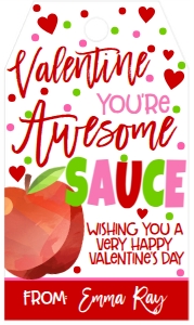 Valentine Awesome Sauce Favor Tag: Valentine Awesome Sauce Favor Tag