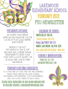 School Teacher PTO Newsletter 7 Mardi Gras: School Teacher PTO Newsletter Mardi Gras