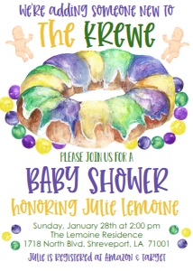 Mardi Gras King Cake Baby Shower New Krewe: Mardi Gras King Cake Baby Shower New Krewe