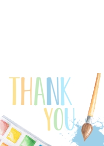 Birthday Art Party Primary Pastel Thank You: Birthday Art Party Primary Pastel