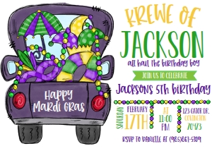 Birthday Mardi Gras Truck 7x5: Birthday Mardi Gras Truck 7x5