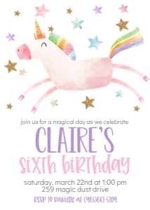 Birthday Flying Unicorn Pink: Birthday Flying Unicorn Pink