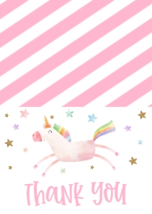 Birthday Flying Unicorn Pink Thank You: Birthday Flying Unicorn Pink