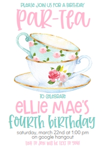Birthday Par-Tea Blue Cups design preview