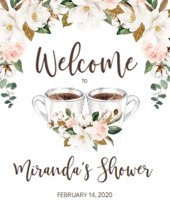 Bridal Shower Love Is Brewing Cotton Welcome Sign 8x10: Bridal Shower Love Is Brewing Cotton