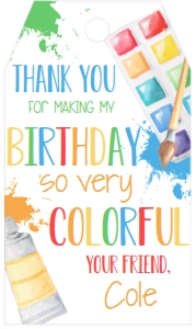 Birthday Art Party Primary Favor Tag: Birthday Art Party Primary