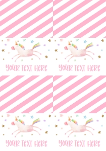 Birthday Flying Unicorn Pink Food Tent Full Page: Birthday Flying Unicorn Pink