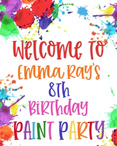 Birthday Paint Party Welcome Sign: Birthday Paint Party