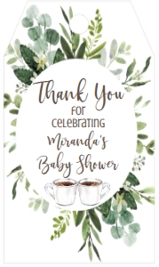Baby Shower Baby Is Brewing Coffee Greenery AB Favor Tag: Baby Shower Baby Is Brewing Coffee Greenery AB
