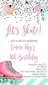 Birthday Skate Confetti Pink Phone: Birthday Skate Confetti Pink