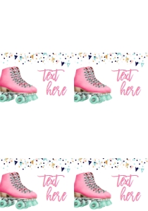 Birthday Let's Skate Confetti Food Tent Full Page: Birthday Skate Confetti Pink