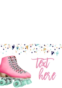 Birthday Let's Skate Confetti Food Tent Single Page: Birthday Skate Confetti Pink