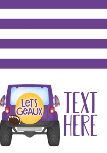 Birthday Football Jeep Purple Gold Food Tent: Birthday Football Jeep Purple Gold