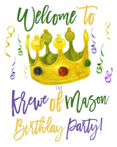 Mardi Gras Crown Welcome Sign Birthday: Mardi Gras Boy Birthday Crown