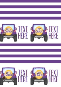 Birthday Football Jeep Purple Gold Food Tent Full Page: Birthday Football Jeep Purple Gold