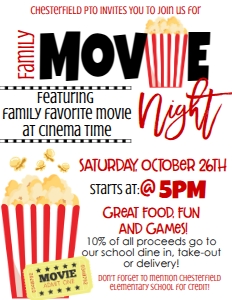 School Family Movie Night Flyer 8.5x11: School PTO Family Movie Night