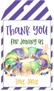 Mardi Gras Baby Shower King Cake New Krewe Favor Tag: Mardi Gras King Cake Baby Shower New Krewe