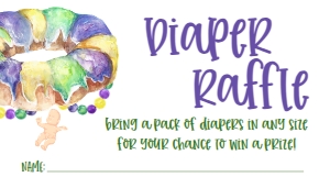 Mardi Gras Baby Shower New Krewe Diaper Raffle: Mardi Gras King Cake Baby Shower New Krewe