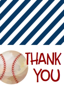 Birthday Baseball Rookie Thank You: Birthday Baseball Rookie