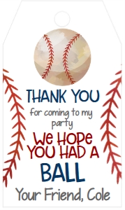 Birthday Baseball Rookie Favor Tag: Birthday Baseball Rookie