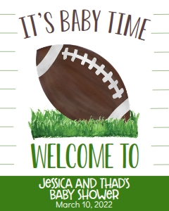 Baby Shower Football Welcome Sign 8x10: Baby Shower Football