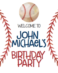Birthday Baseball Rookie Welcome Sign 8x10: Birthday Baseball Rookie