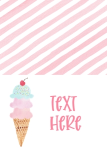 Birthday Ice Cream Cone White Plain BPP Food Tent Single Page: Birthday Ice Cream Cone White BPP