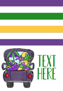 Birthday Mardi Gras Truck Food Tent: Birthday Mardi Gras Truck 5x7