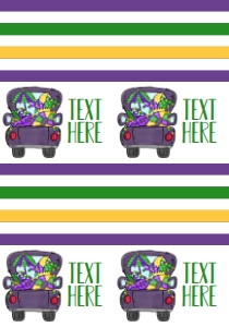 Birthday Mardi Gras Truck Food Tent Full Page: Birthday Mardi Gras Truck 5x7
