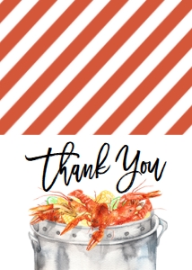 Crawfish Boil Couples Baby Shower Pot Thank You Card: Crawfish Boil Couples Shower Pot