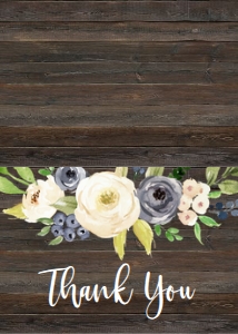 Thank You Blue Floral Wood: Couples Shower Baby is Brewing Blue Floral Wood