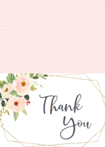 Baby Shower Peach Pink Gold Frame Thank You: Baby Shower Peach Pink Gold Frame Invite