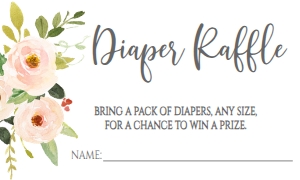 Baby Shower Peach Pink Gold Frame Diaper Raffle: Baby Shower Peach Pink Gold Frame Invite