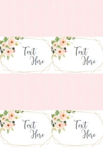 Baby Shower Peach Pink Gold Frame Food Tent Full Page: Baby Shower Peach Pink Gold Frame Invite