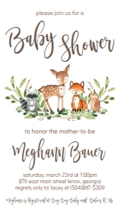 Baby Shower Woodland Greenery Text Invite: Baby Shower Woodland Animal Greenery Invitation 547481779