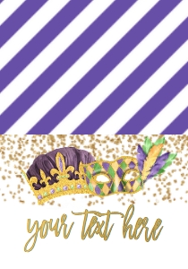 Mardi Gras Glitter Mask Crown Food Tent: Mardi Gras Glitter Invite Mask Crown