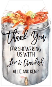 Crawfish Boil Couples Shower Pot Favor Tag: Crawfish Boil Couples Shower Pot