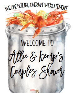 Crawfish Boil Couples Shower Pot Welcome Sign 8x10: Crawfish Boil Couples Shower Pot